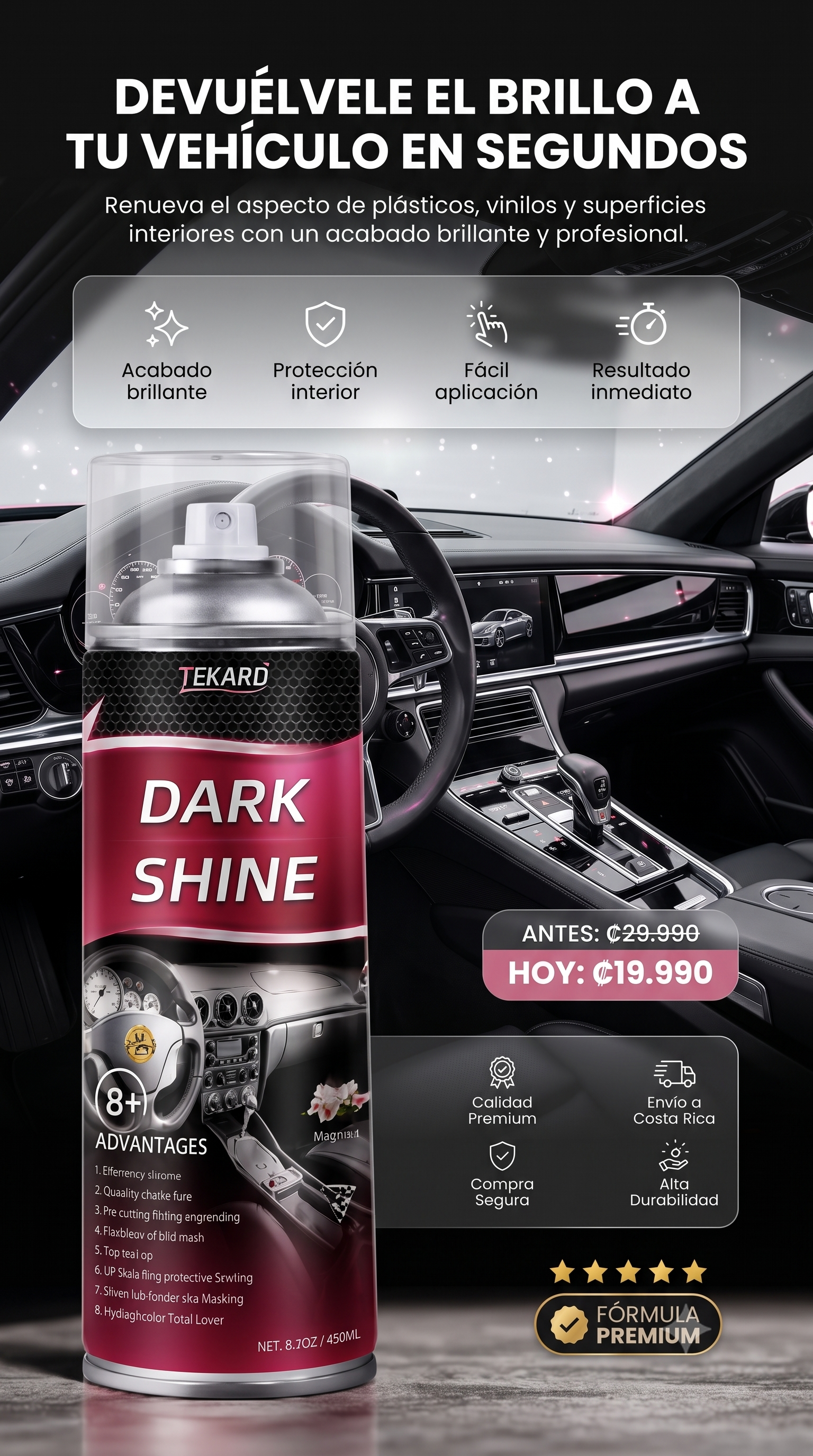 Dark Shine™ - Spray Restaurador de Partes Negras