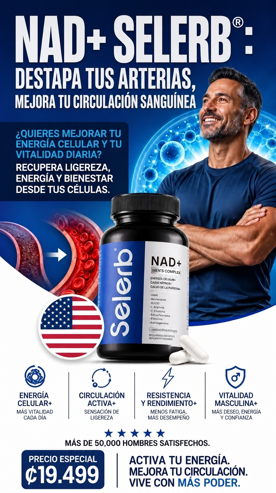 SELERB™ NAD+ | Destapa tus arterias y potencia tus circulacion sanguinea