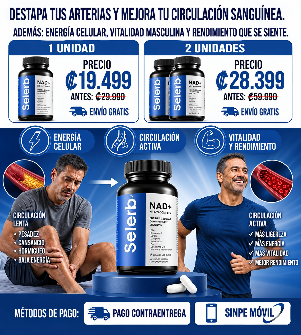 SELERB™ NAD+ | Destapa tus arterias y potencia tus circulacion sanguinea
