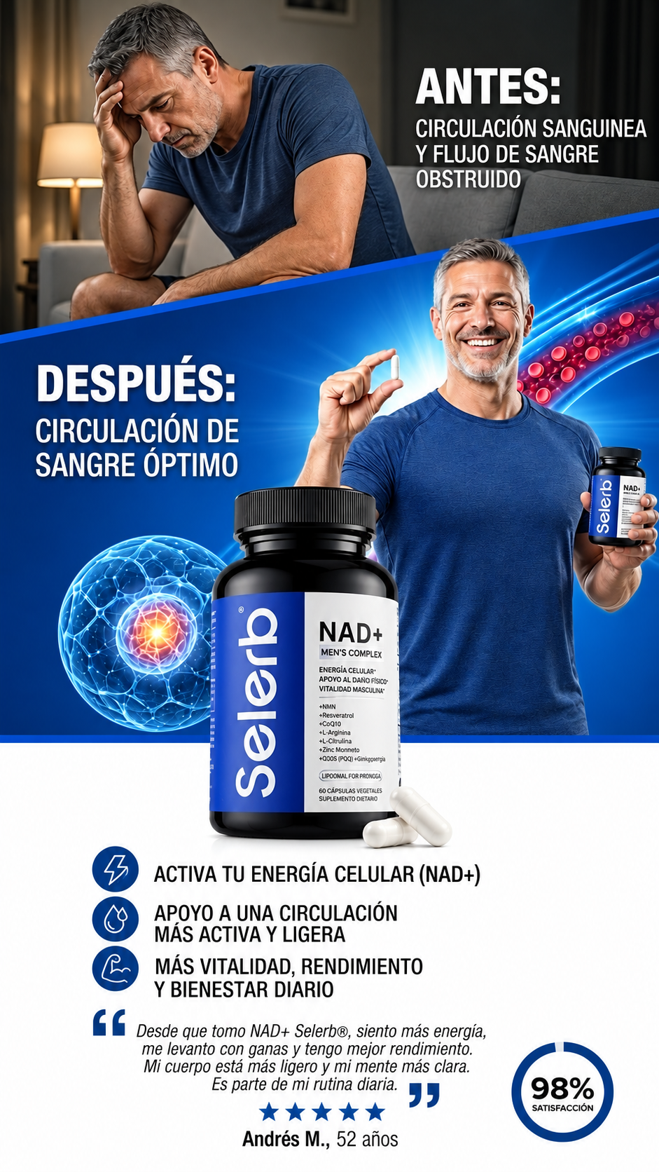 SELERB™ NAD+ | Destapa tus arterias y potencia tus circulacion sanguinea